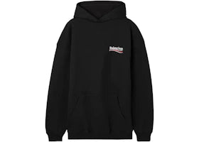Balenciaga Political Campaign Large Fit Hoodie Black - vue 360