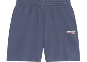 Balenciaga Political Campaign Large Fit Sweat Shorts Dark Grey/White