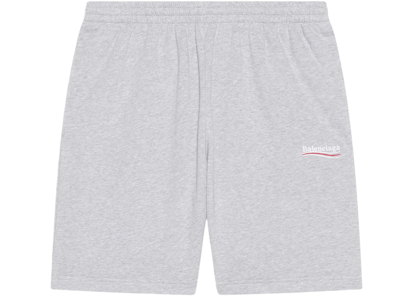 Balenciaga Political Campaign Large Fit Sweat Shorts Grey/White/Red - vue secondaire A