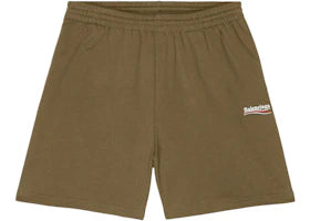 Balenciaga Political Campaign Large Fit Sweat Shorts Khaki/White/Red - authentic Balenciaga apparel