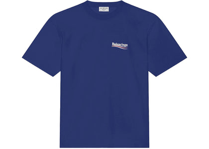 Balenciaga Political Campaign Large Fit T-Shirt Pacific Blue/White - apparel view 2
