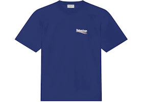 Balenciaga Political Campaign Large Fit T-Shirt Pacific Blue/White