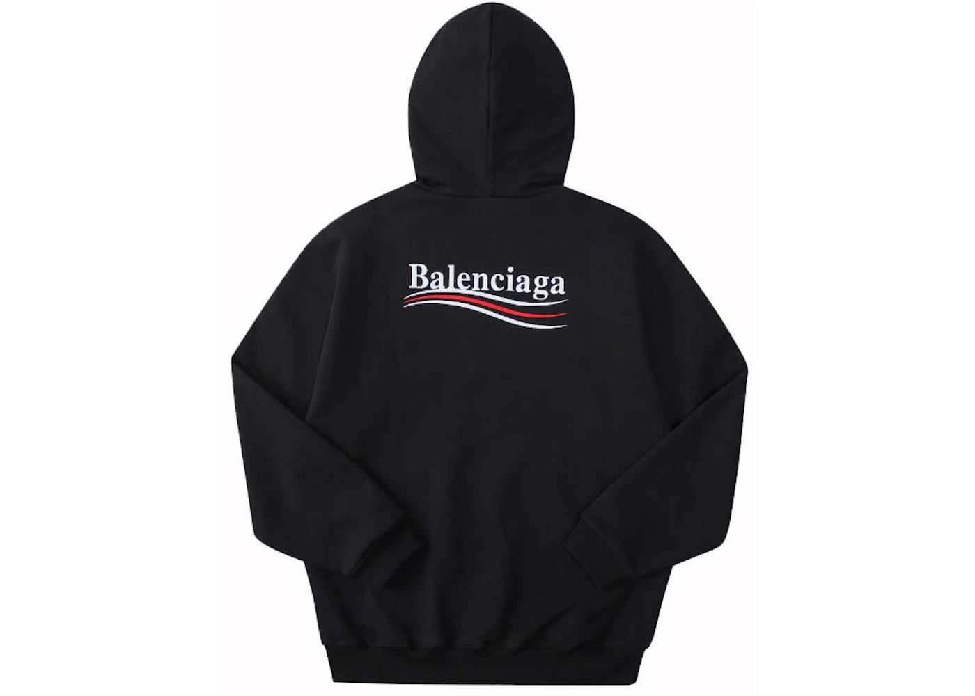 Balenciaga Political Campaign Logo Popover Hoodie Black - vue secondaire B