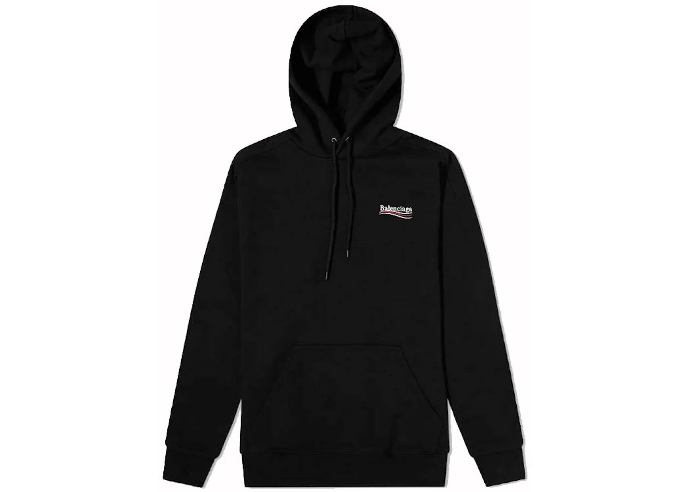 Balenciaga Political Campaign Logo Popover Hoodie Black - vue secondaire A