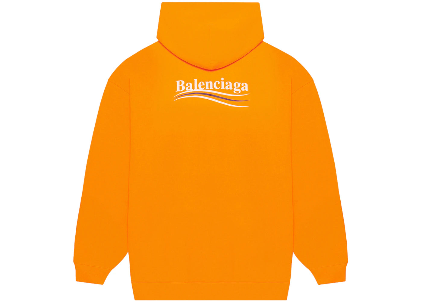 Balenciaga Political Campaign Medium Fit Hoodie Fluo Orange - vue secondaire B