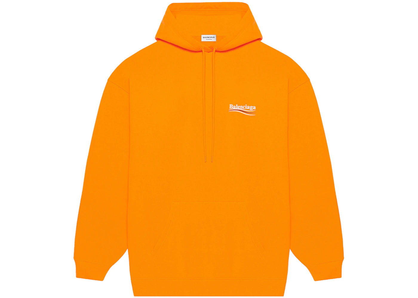 Balenciaga Political Campaign Medium Fit Hoodie Fluo Orange - vue secondaire A