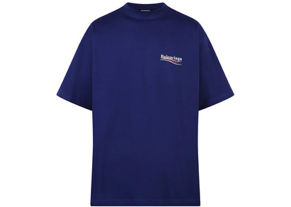 Balenciaga Political Campaign Oversized T-Shirt Dark Blue/Multi - apparel view 2