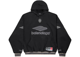 Balenciaga Polo Over Hoodie Black/Anthracite - vue 360
