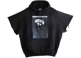Balenciaga Raglan Cut-Off Sleeve Hoodie Black