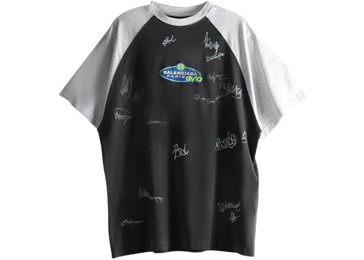 Balenciaga Raglan Oversized T-shirt Faded Washed Black - vue secondaire A