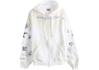 Balenciaga Raglan Sleeve Zip-Up Hoodie White
