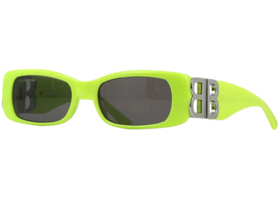 Balenciaga Rechteckige Sonnenbrille Gelb/Silber (BB0096S 008)