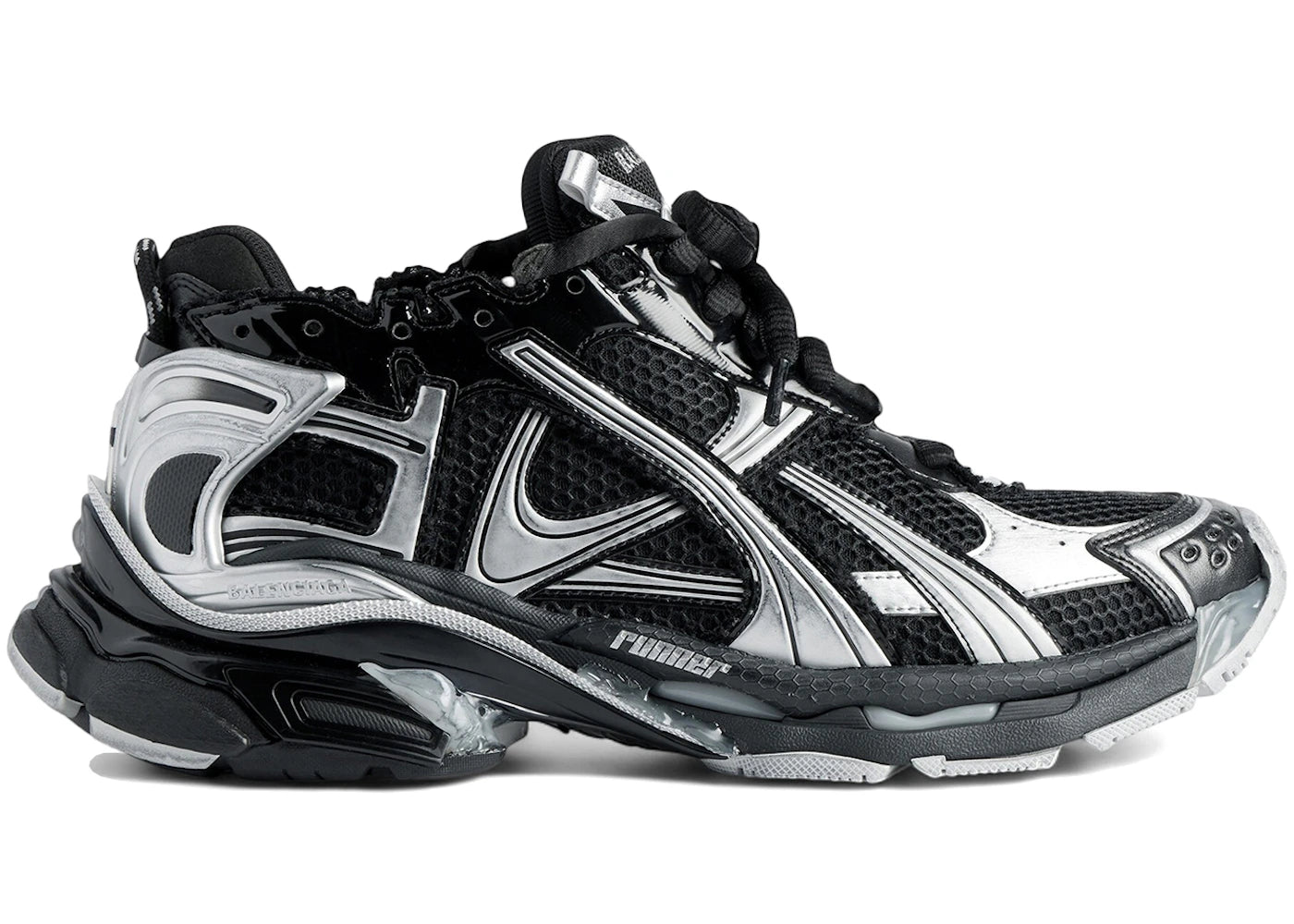 Balenciaga Runner Black Silver - vue 360