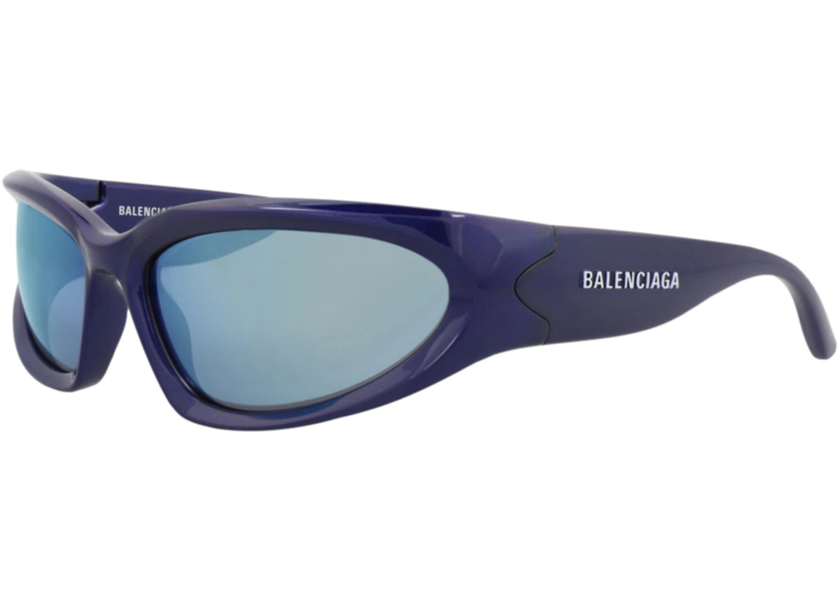 Balenciaga Shield-Frame Bio Injection Sunglasses Blue Blue Blue (BB0157S-30011238-009) - vue secondaire B
