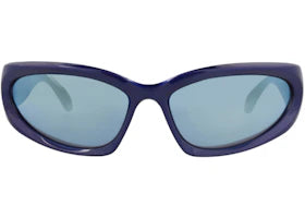 Balenciaga Shield-Frame Bio Injection Sunglasses Blue Blue Blue (BB0157S-30011238-009) - vue 360