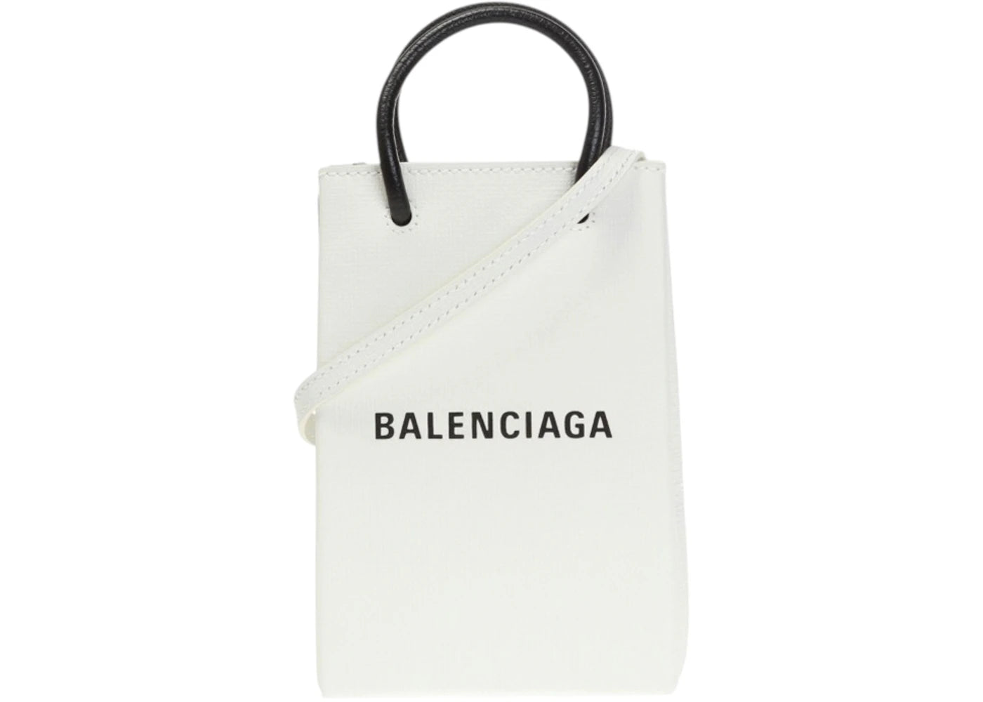 Balenciaga Shopping Phone Holder Bag White - vue 360