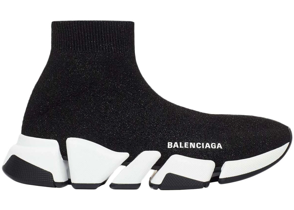 Balenciaga Speed 2.0 Black White Shiny (Women's) - vue secondaire A