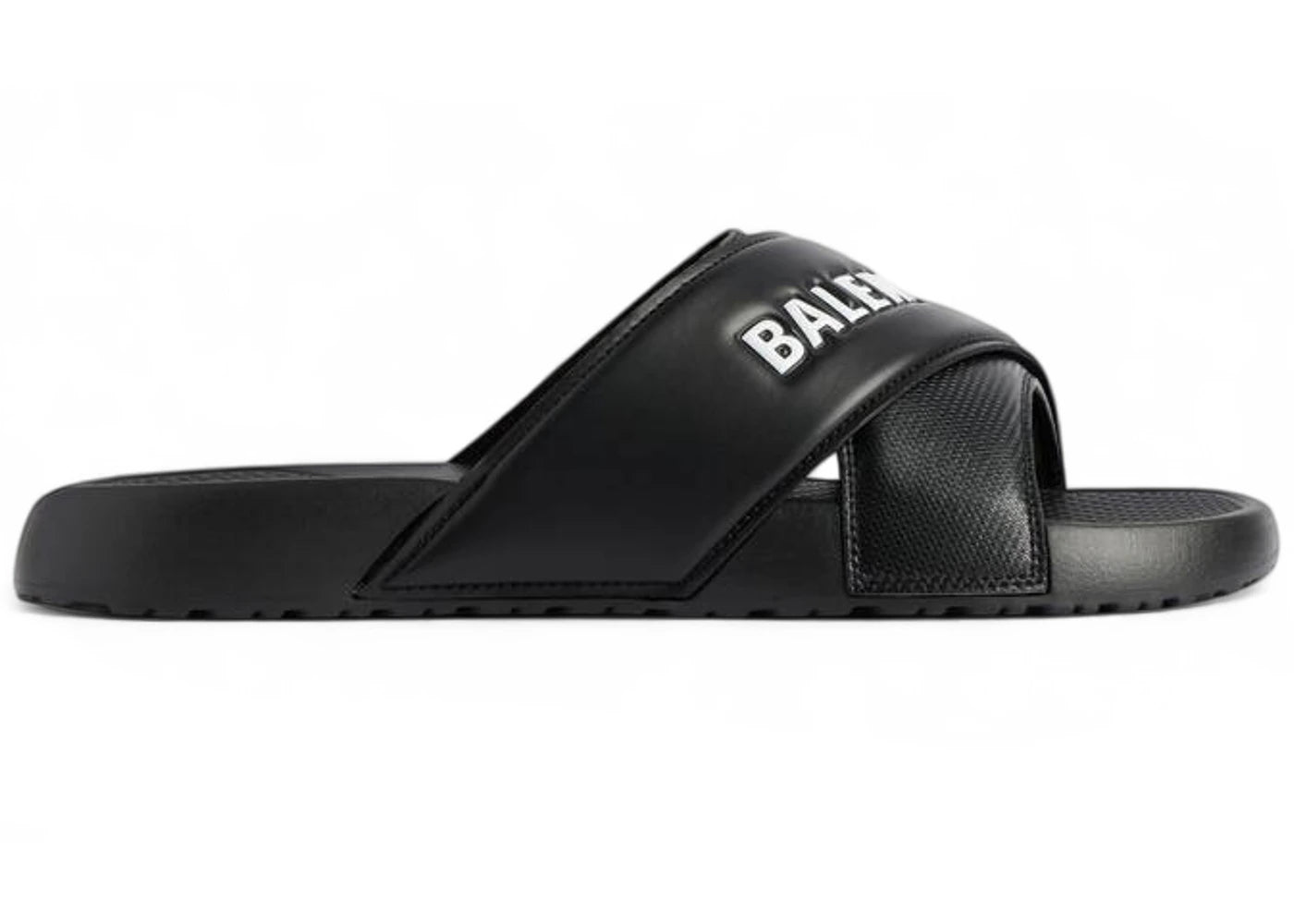 Balenciaga Sporty Pool Slide Sandal Black White - vue 360