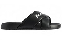 Balenciaga Sporty Pool Slide Sandal Black White