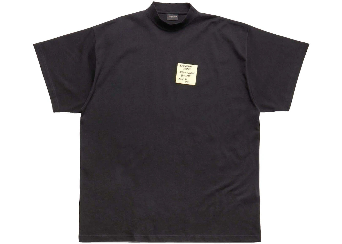 Balenciaga Sticky Note T-Shirt Oversized In Faded Black - vue secondaire A