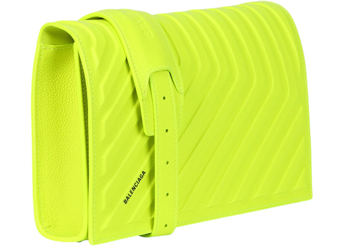 Balenciaga Strap Car Flap Bag Fluo Yellow - vue secondaire B