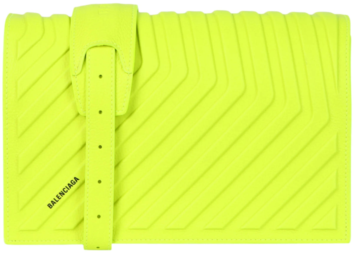 Balenciaga Strap Car Flap Bag Fluo Yellow - vue secondaire A