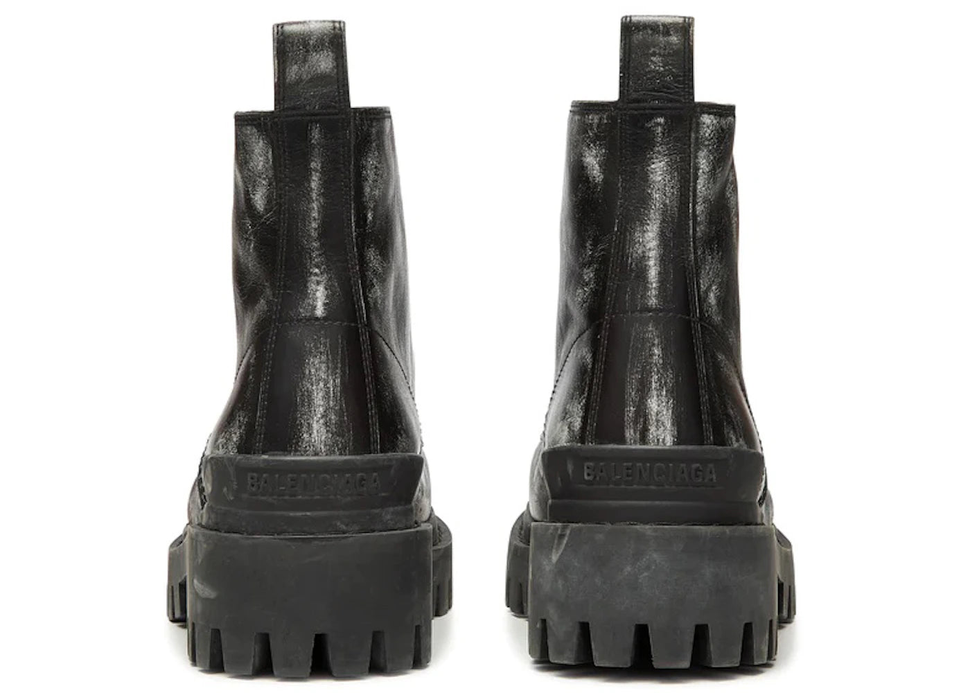 Balenciaga Strike Ankle Boots Black Leather - vue secondaire B