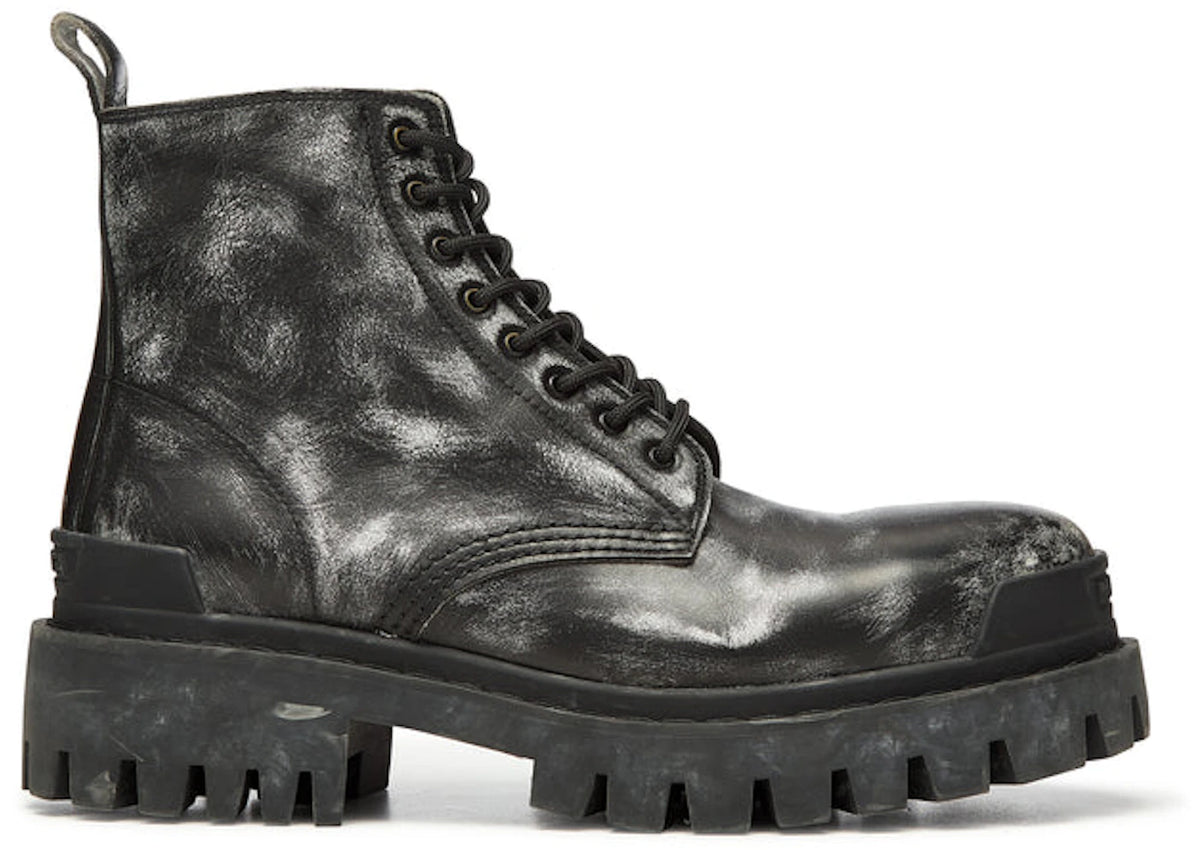Balenciaga Strike Ankle Boots Black Leather - vue secondaire B