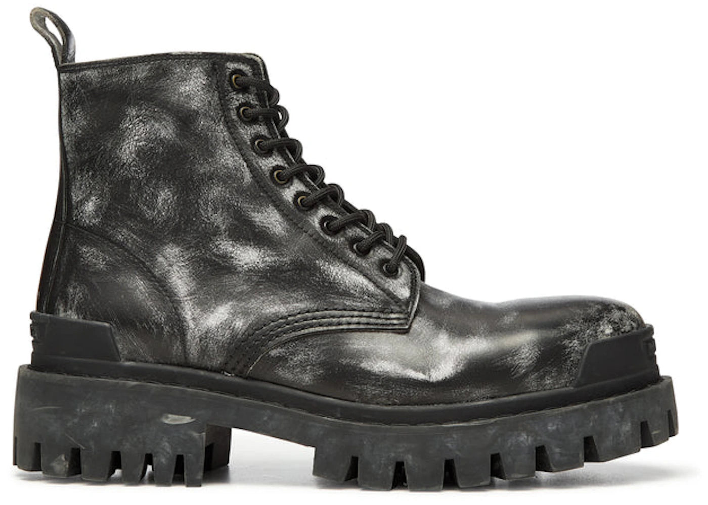 Balenciaga Strike Ankle Boots Black Leather - vue secondaire A