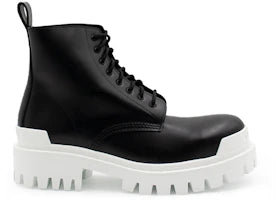 Balenciaga Strike Lace-Up Boot Black White - vue 360