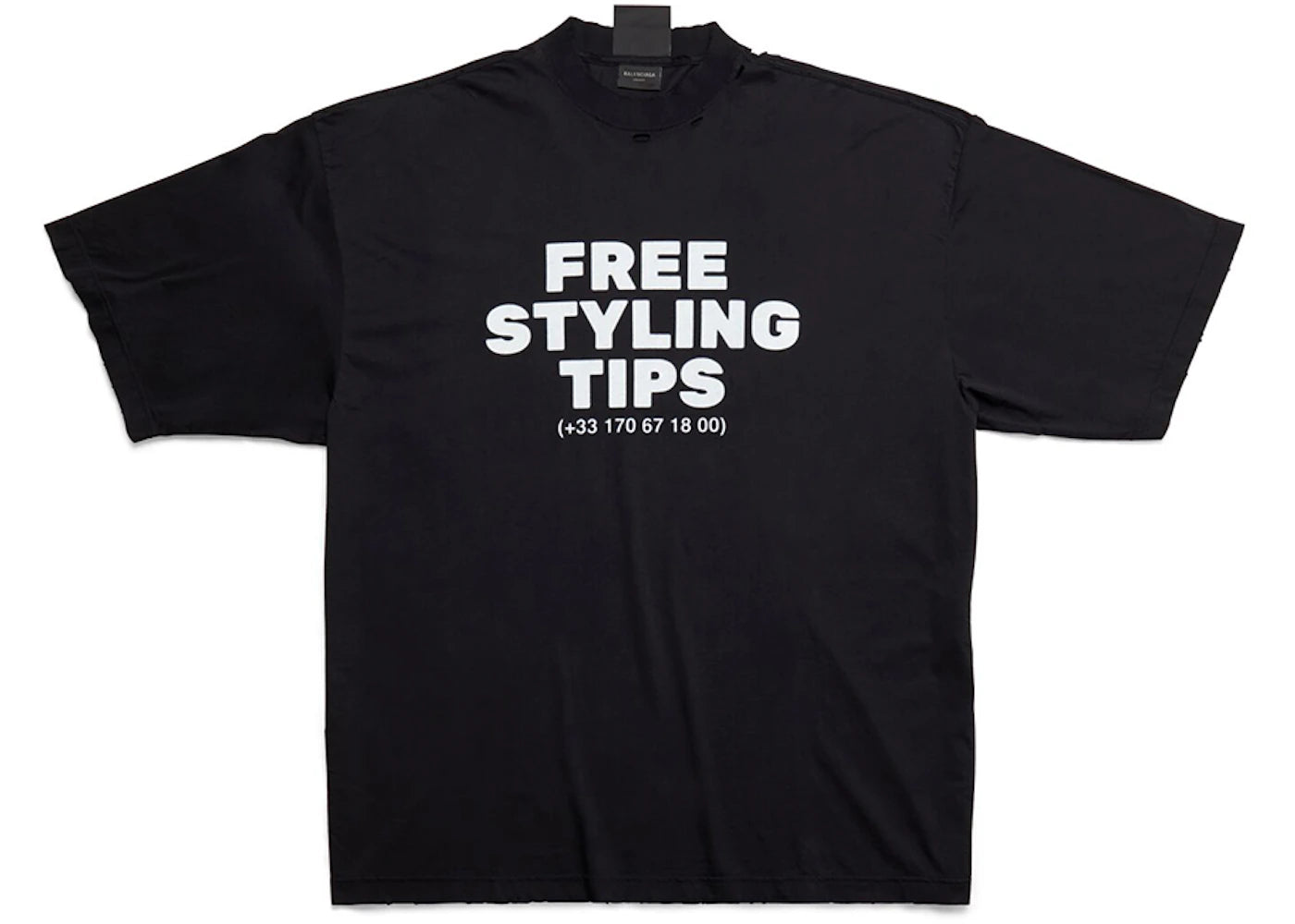 Balenciaga Styling Hotline Large Fit T-shirt Black Faded - vue secondaire A