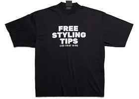 Balenciaga Styling Hotline Large Fit T-shirt Black Faded - vue 360