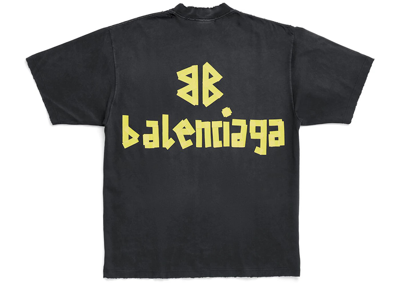 Balenciaga Tape Type Medium Fit T-shirt Black Faded - vue secondaire A
