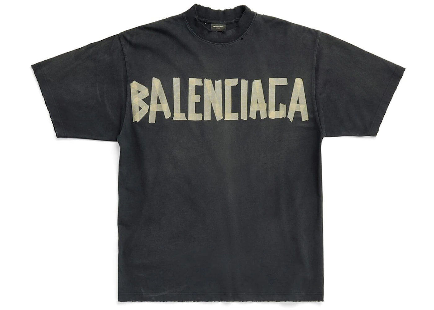 Balenciaga Tape Type Medium Fit T-shirt Black Faded - vue 360