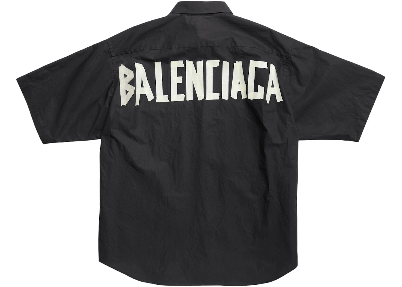 Balenciaga Tape Type Short Sleeve Shirt Black White - vue secondaire A