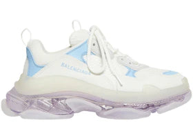 Balenciaga Triple S Clear Sole Leather Free Light Blue Grey Light Purple White (Women's) - vue 360