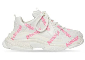 Balenciaga Triple S Logotype Trainers White Pink - authentic Balenciaga sneakers