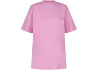 Balenciaga Upside Down Embroidered Logo T-shirt Pink