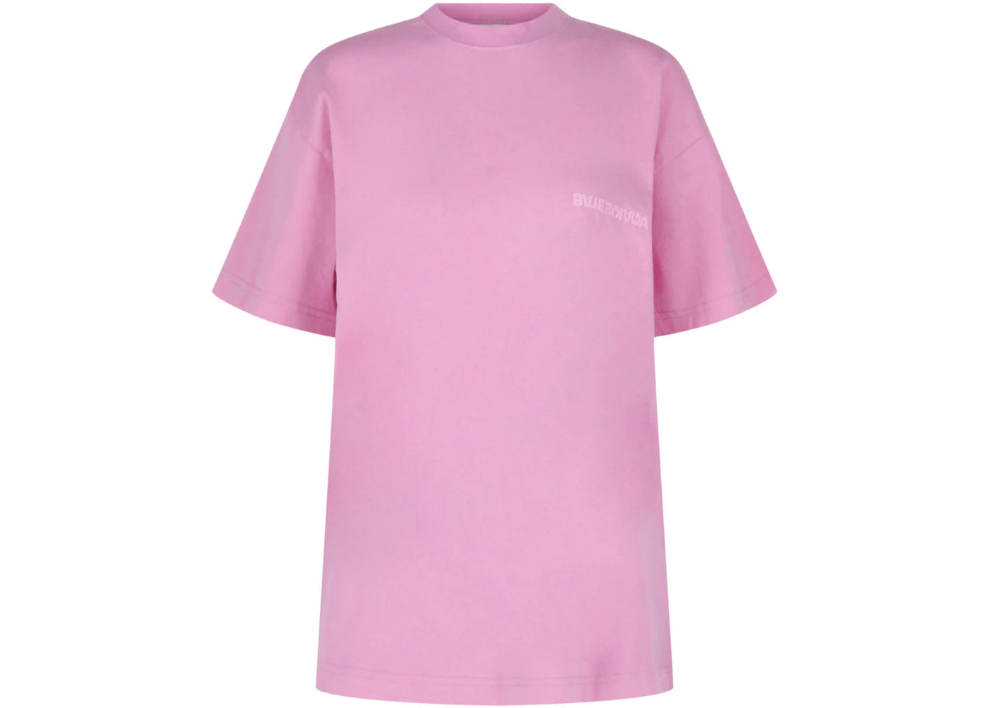 Balenciaga Upside Down Embroidered Logo T-shirt Pink - vue secondaire A