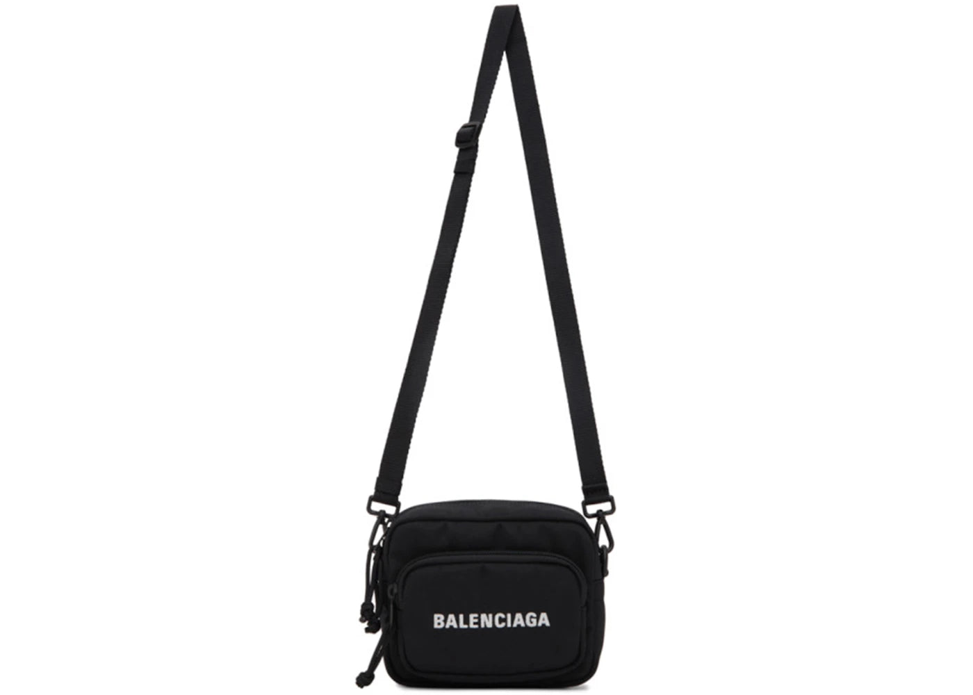 Balenciaga Wheel Logo Embroidered Camera Bag Black - vue secondaire A