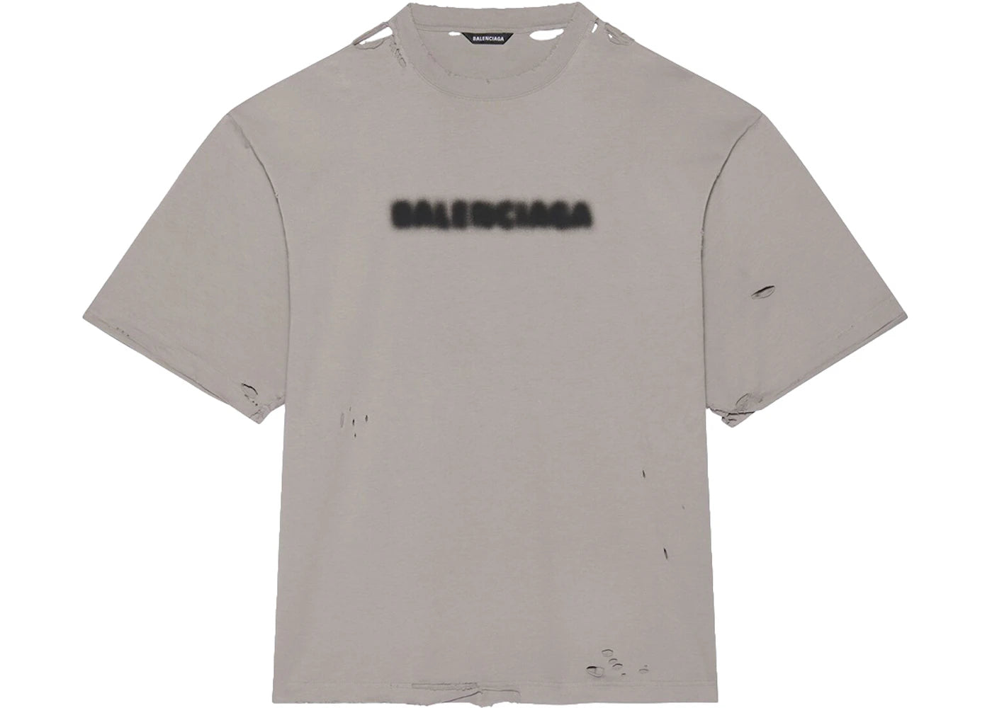 Balenciaga Wide Fit Blurry T-Shirt Grey Black - vue secondaire A