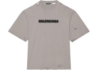 Balenciaga Wide Fit Blurry T-Shirt Grey Black - apparel view 2