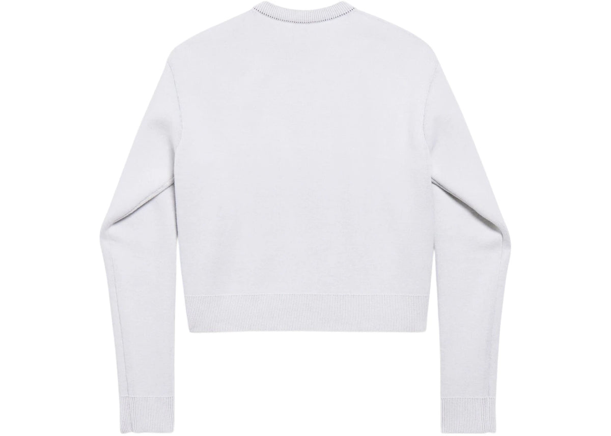 Balenciaga Women's 3B Sports Icon Cropped Crewneck White/Black - vue secondaire A