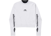 Balenciaga Women's 3B Sports Icon Cropped Crewneck White/Black