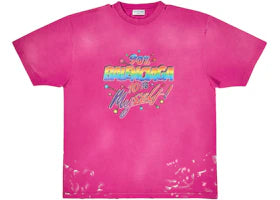 Balenciaga Women's 90/10 Large Fit Vintage T-Shirt Dark Pink