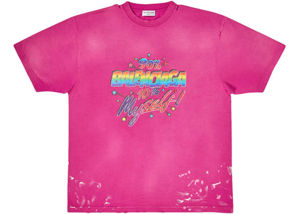 Balenciaga Women's 90/10 Large Fit Vintage T-Shirt Dark Pink - apparel view 2