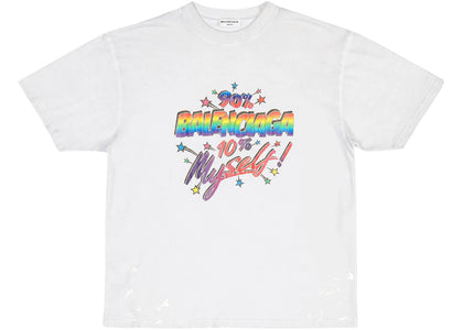 Balenciaga Women's 90/10 Large Fit Vintage T-Shirt White - apparel view 2