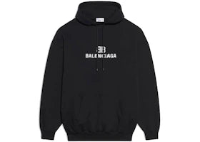 Balenciaga Womens BB Pixel Medium Fit Hoodie Black