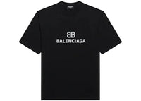 Balenciaga Womens BB Pixel Medium Fit T-shirt Black