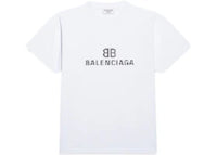 Balenciaga Womens BB Pixel Medium Fit T-shirt White